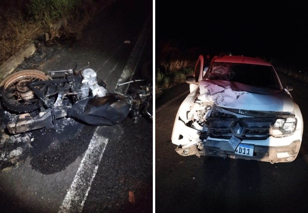Moto pega fogo após acidente com picape e jovem de 18 anos morre no TO