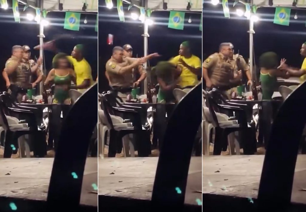 Homem que arremessou lata de cerveja contra PM segue sendo procurado