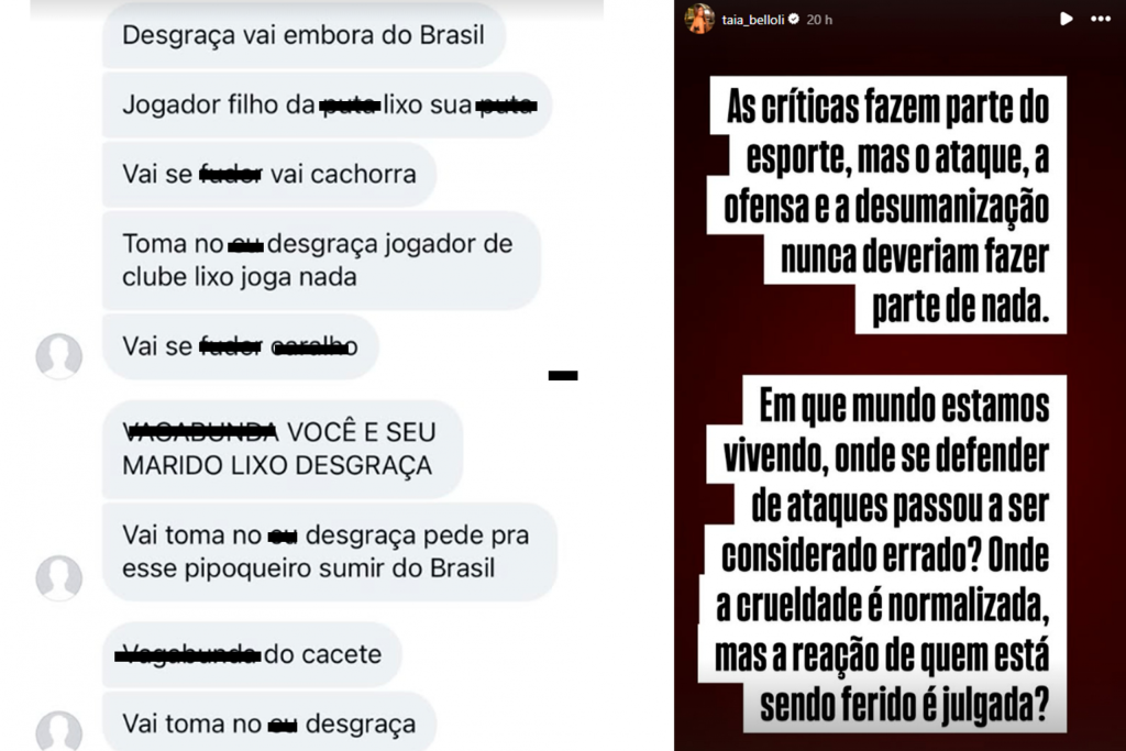 Esposa de Raphinha desabafa após ataques e expõe mensagens ofensivas nas redes